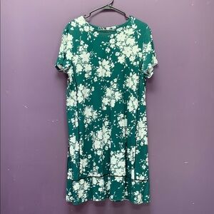 J. Jill Green Sundress Short Sleeve Crew Neck Mini